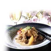 Japansk kalvegyros med orangekål